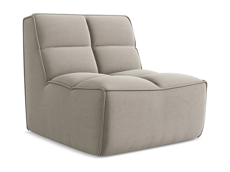 Fauteuil pour canapé modulable en velours - taupe - KALAI