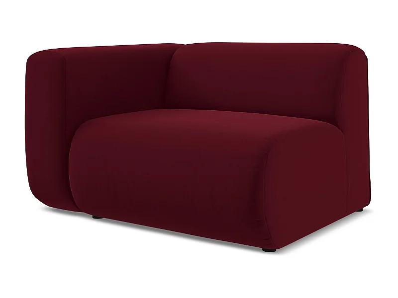 Moduł z podłokietnikiem lewy - z tkaniny welwetowej - burgundowy - EKAHI