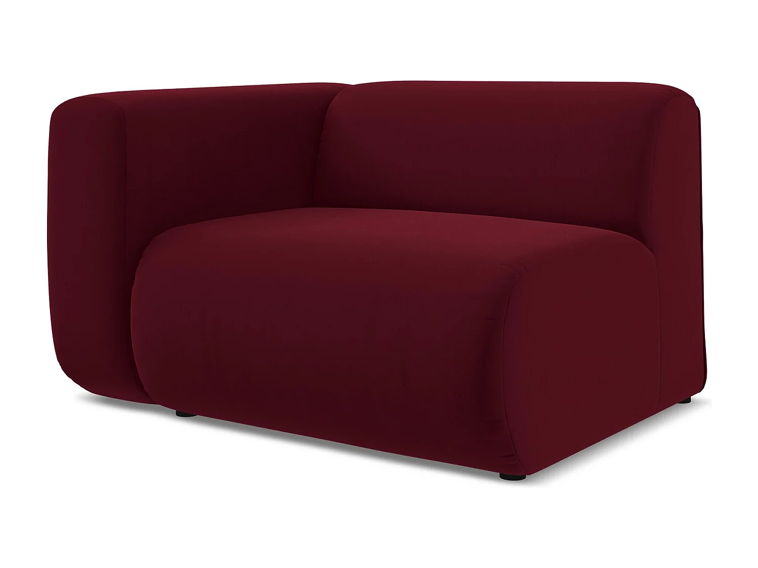 Module avec accoudoirs gauche en velours - bourgogne - EKAHI