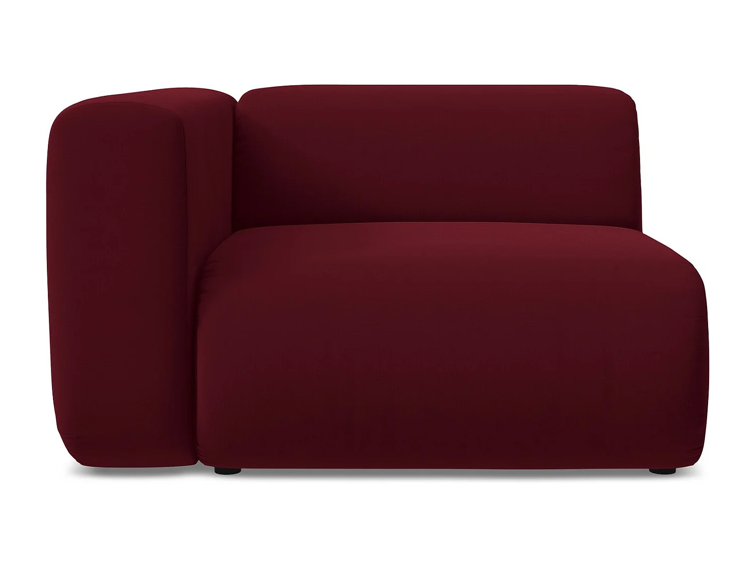 Module avec accoudoirs gauche en velours - bourgogne - EKAHI
