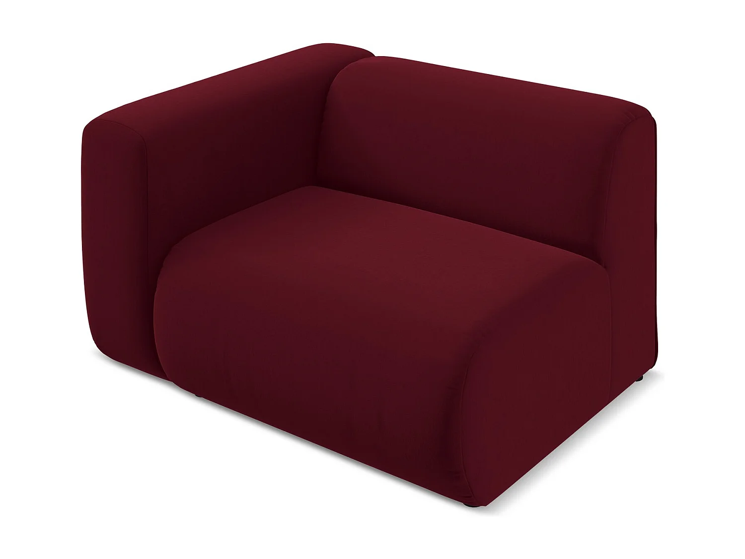 Module avec accoudoirs gauche en velours - bourgogne - EKAHI