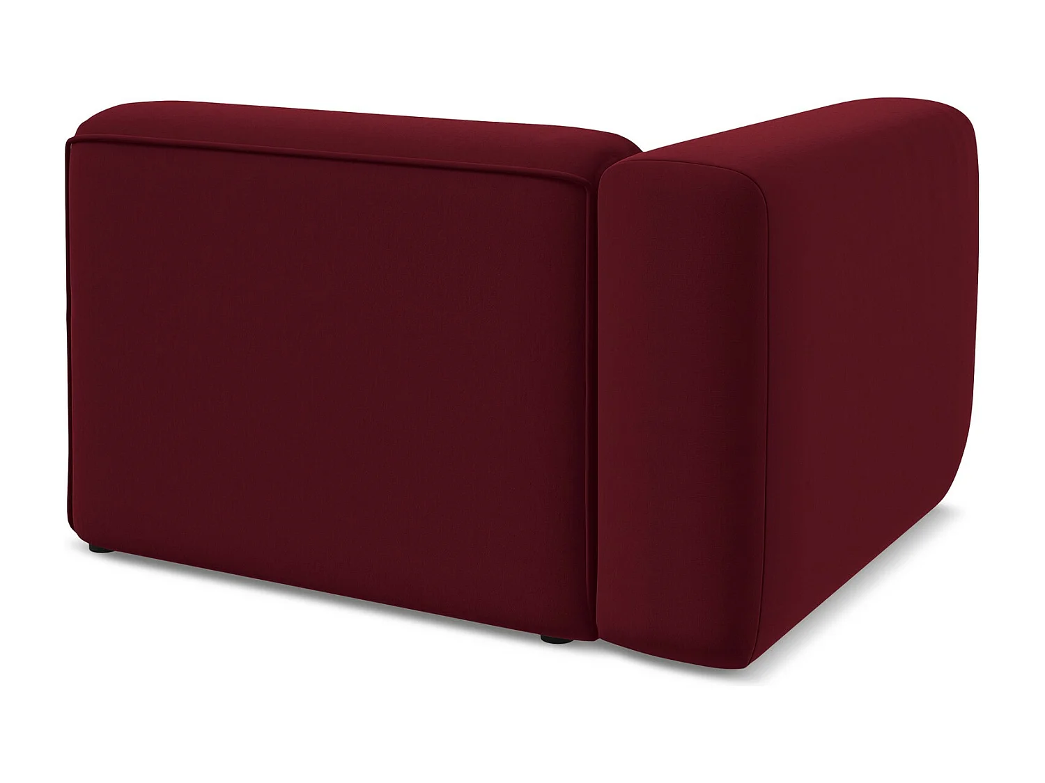 Module avec accoudoirs gauche en velours - bourgogne - EKAHI