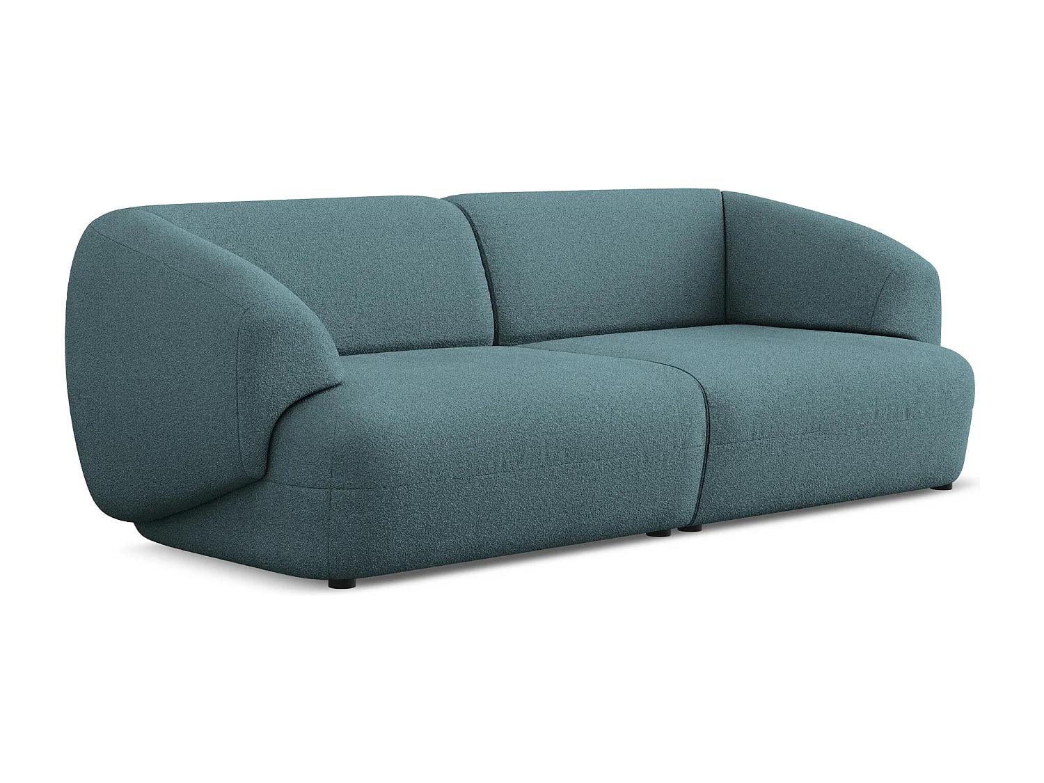 4-osobowa kanapa modułowa - z tkaniny bouclé - jeans - MOANA