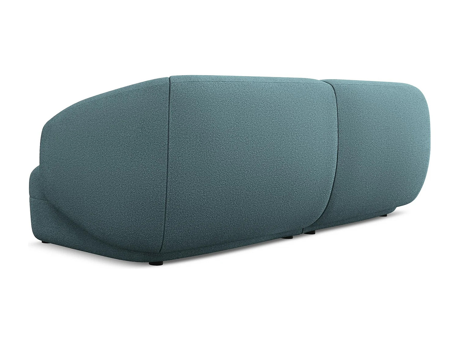 4-osobowa kanapa modułowa - z tkaniny bouclé - jeans - MOANA