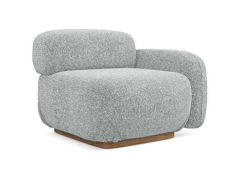 Moduł z podłokietnikiem prawy - z tkaniny strukturalnej - srebrny - AILANI