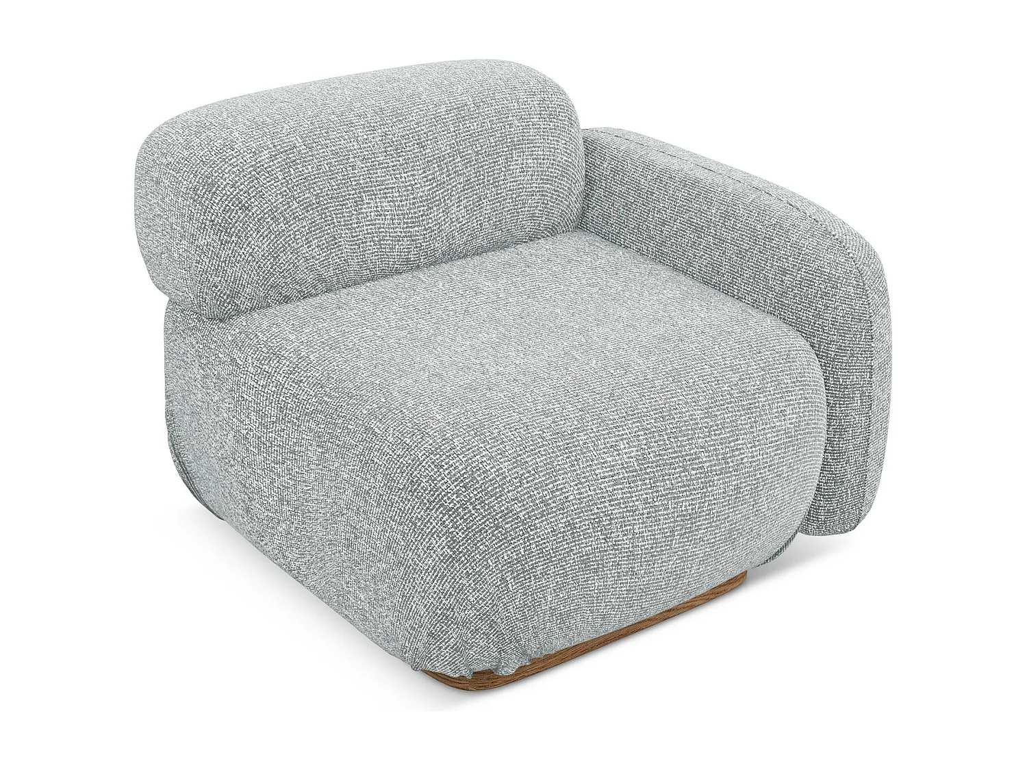 Modular - Eckteil mit Armlehne Rechts - Strukturstoff - Silber - AILANI