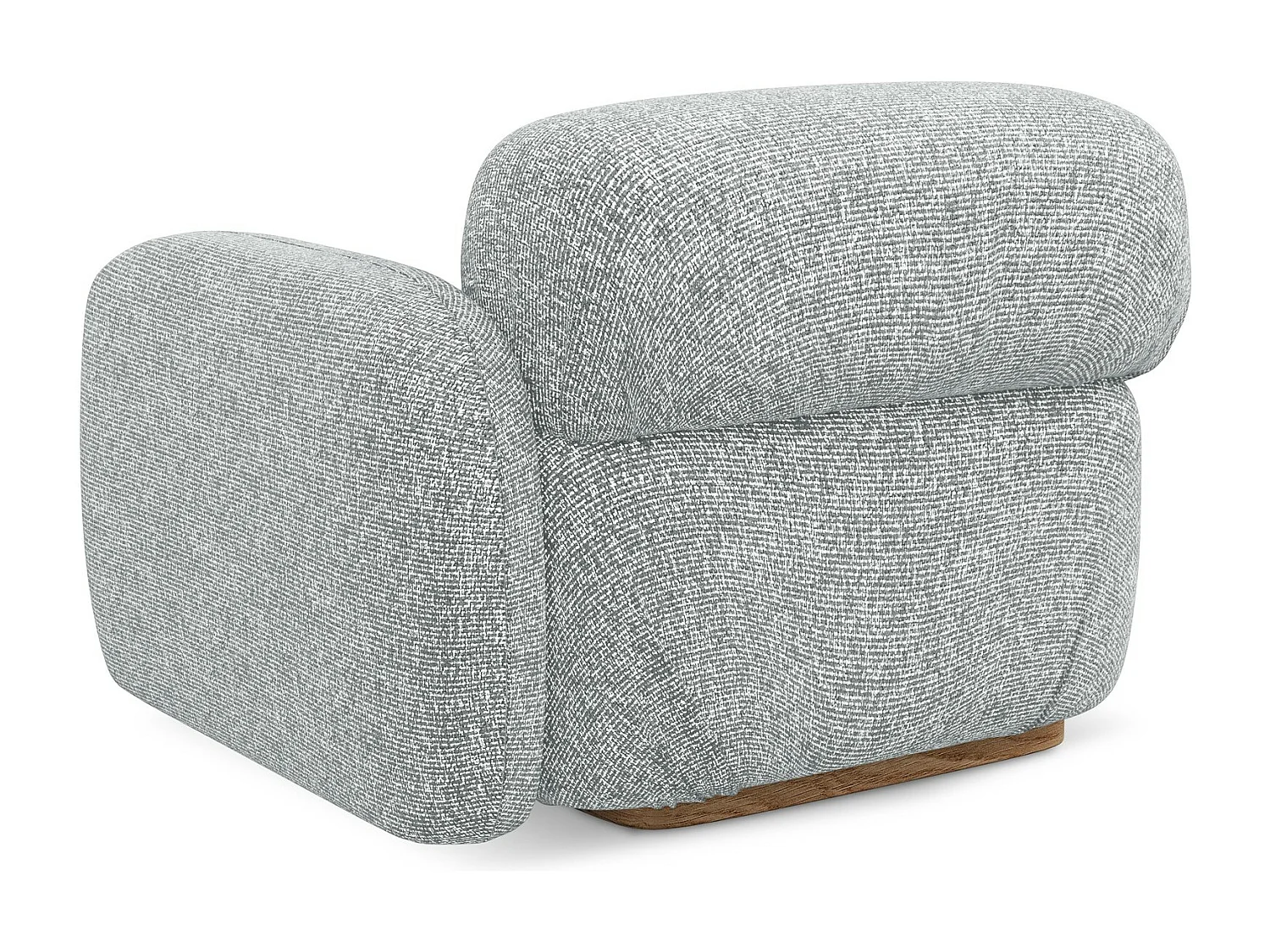 Bankmodule met armleuning rechts van zilver textuurstof - AILANI