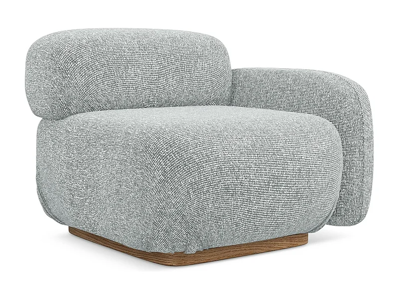 Module avec accoudoirs droit en tissu texturé - argent - AILANI