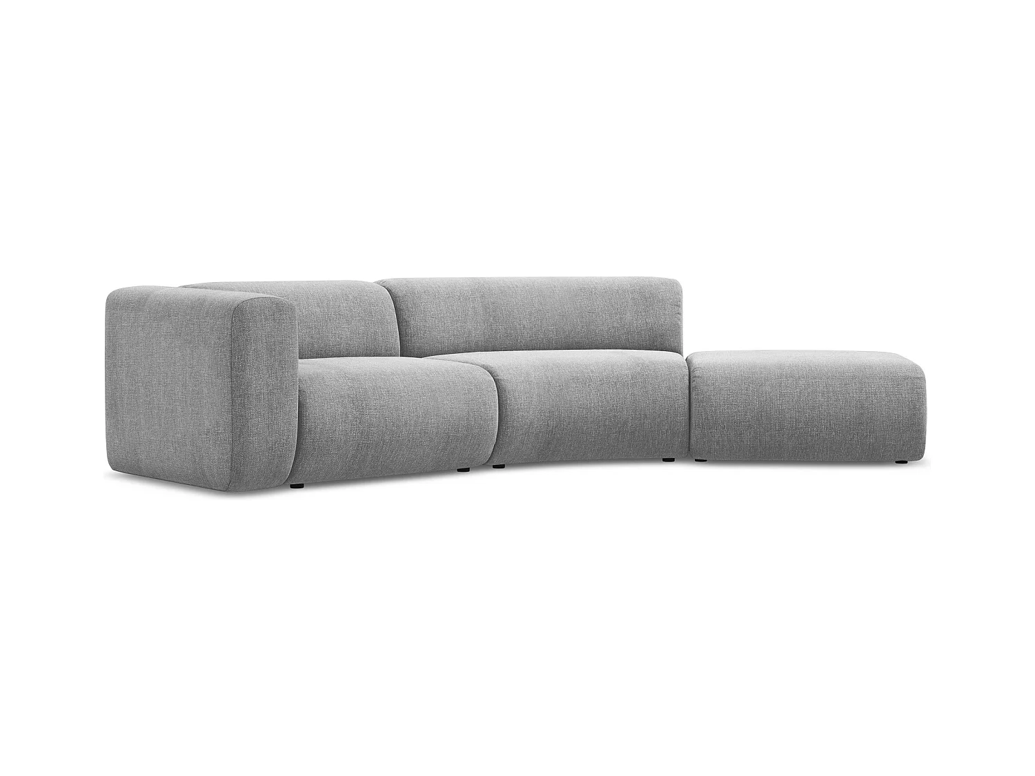 4-Sitzer Sofa Rechts - - Chenille - Hellgrau - EKAHI
