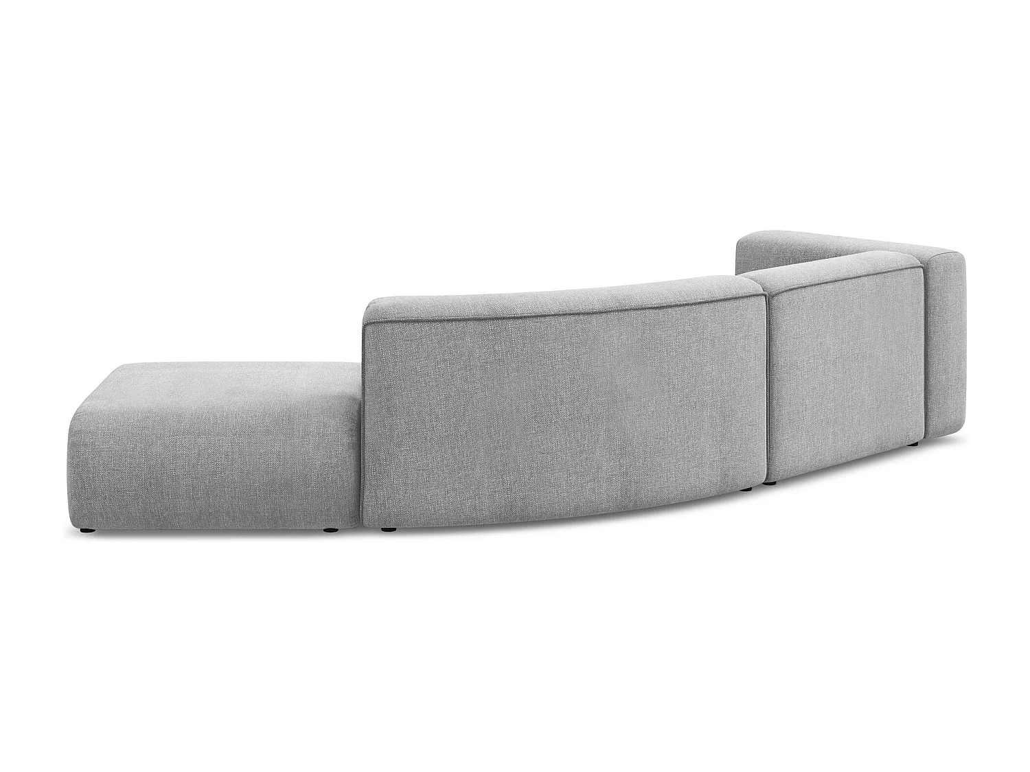 Vierzits modulaire bank rechts van lichtgrijs chenille stof - EKAHI