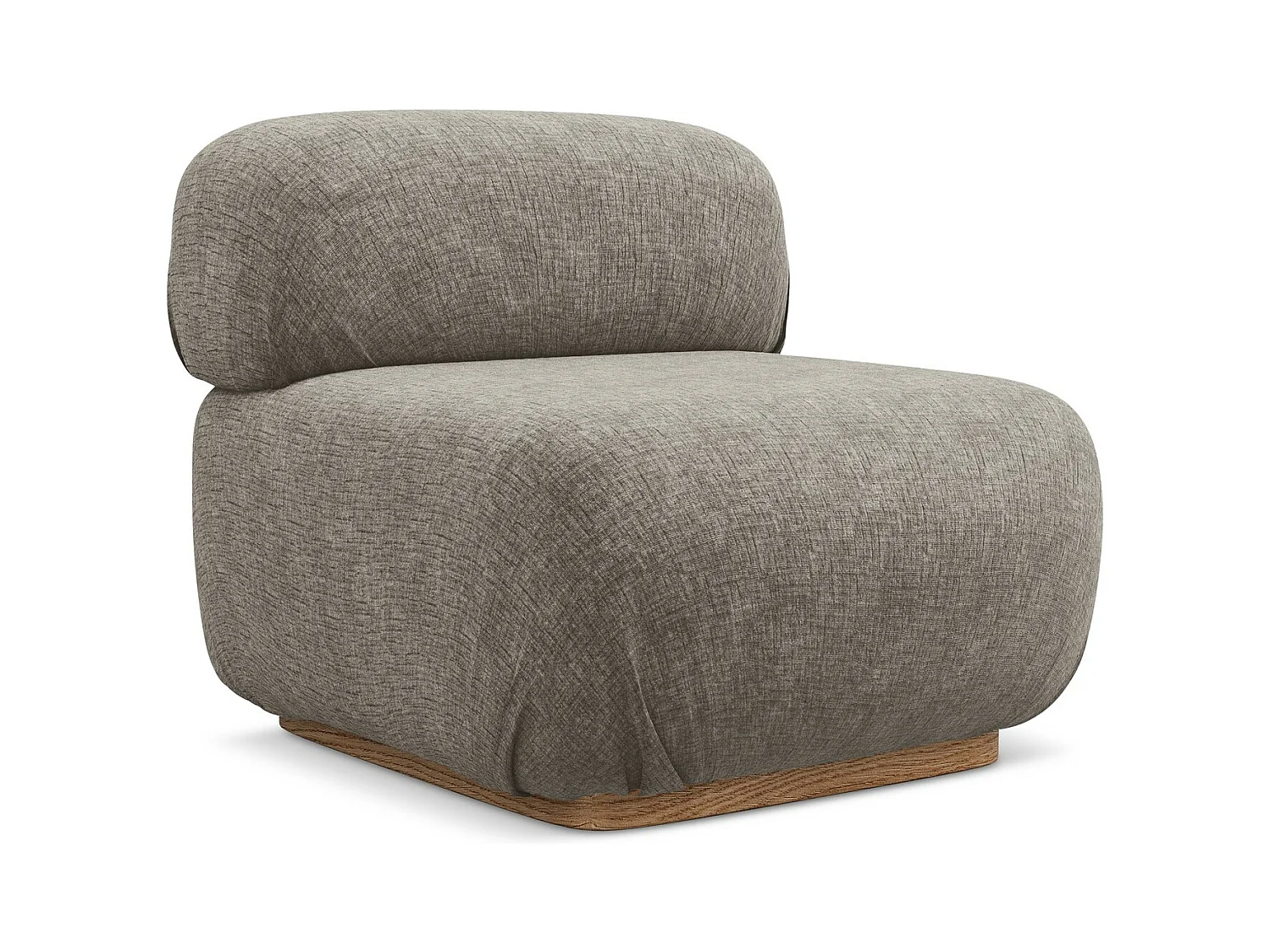 Fauteuil pour canapé modulable en tissu chenille - taupe - AILANI