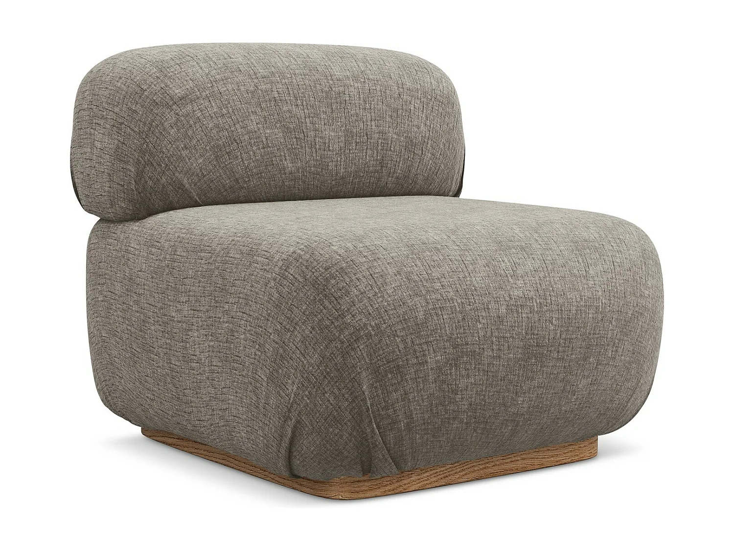 Módulo de sofá central em tecido chenille taupe - AILANI