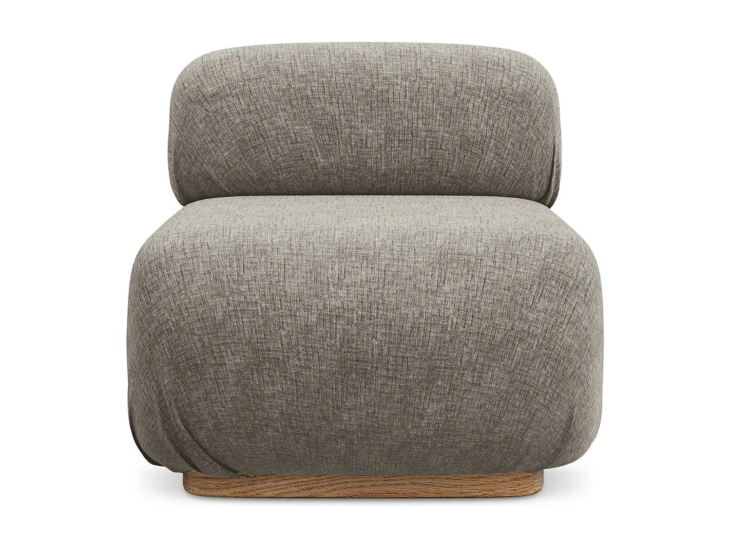 Módulo de sofá central em tecido chenille taupe - AILANI