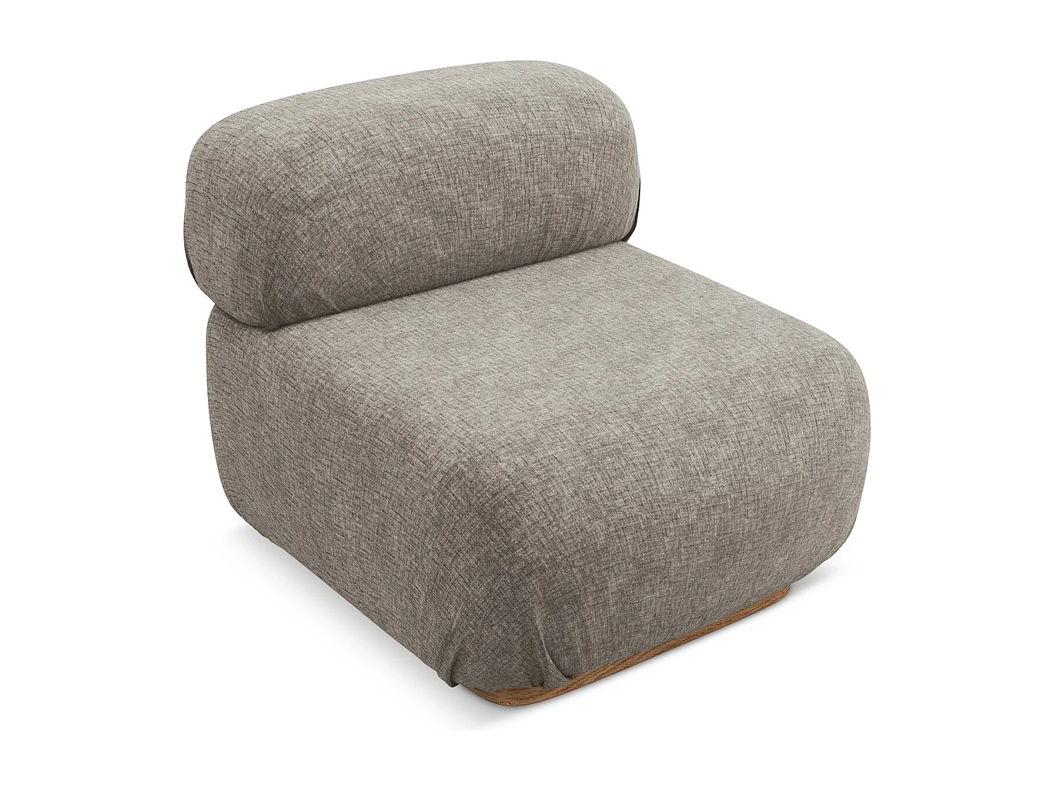 Módulo de sofá central em tecido chenille taupe - AILANI