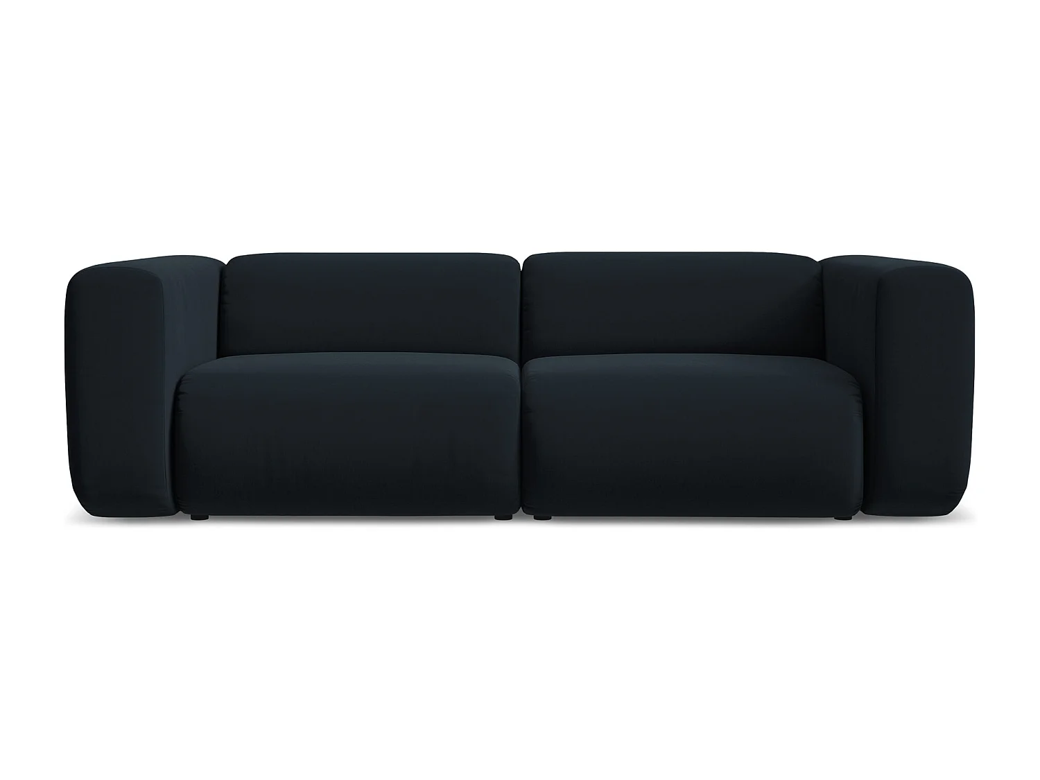 Driezits modulaire bank van koningsblauw velours - EKAHI