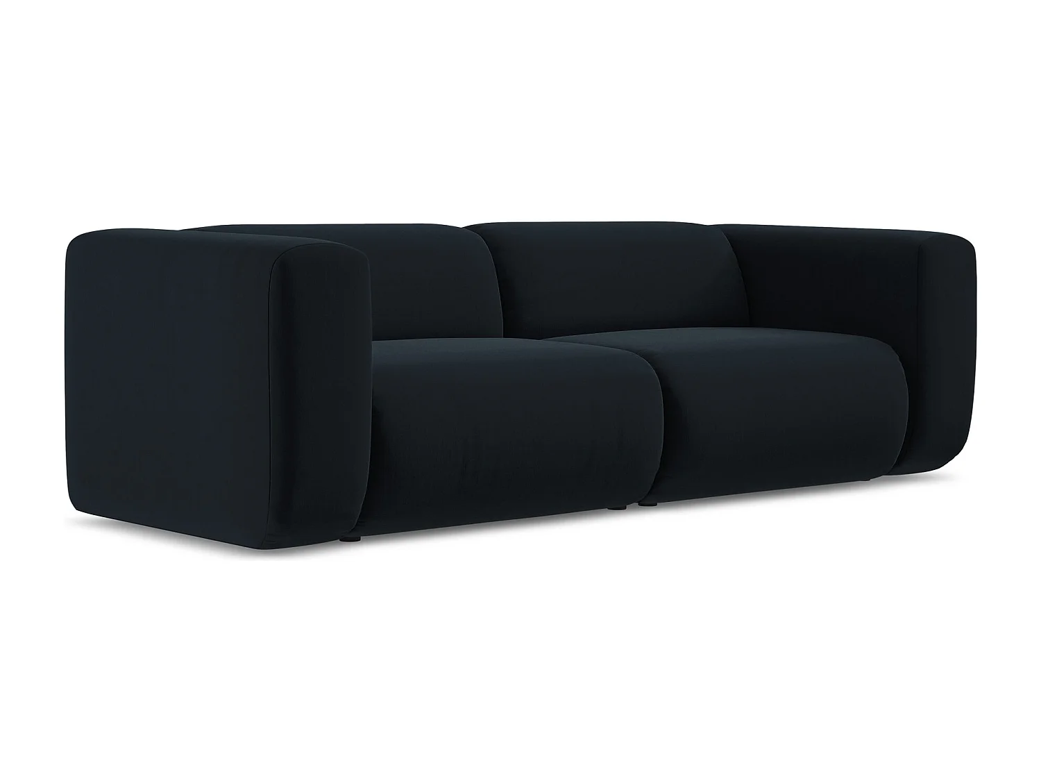 Canapé modulable 3 places en velours - bleu royal - EKAHI