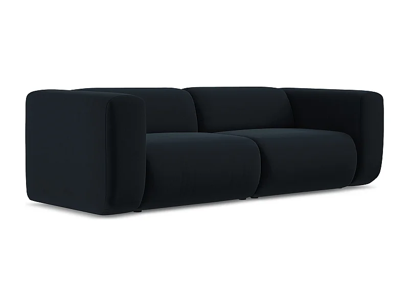 Canapé modulable 3 places en velours - bleu royal - EKAHI