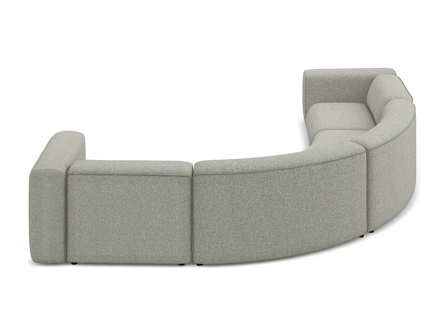 Canapé d'angle modulable en tissu texturé - gris clair - EKAHI