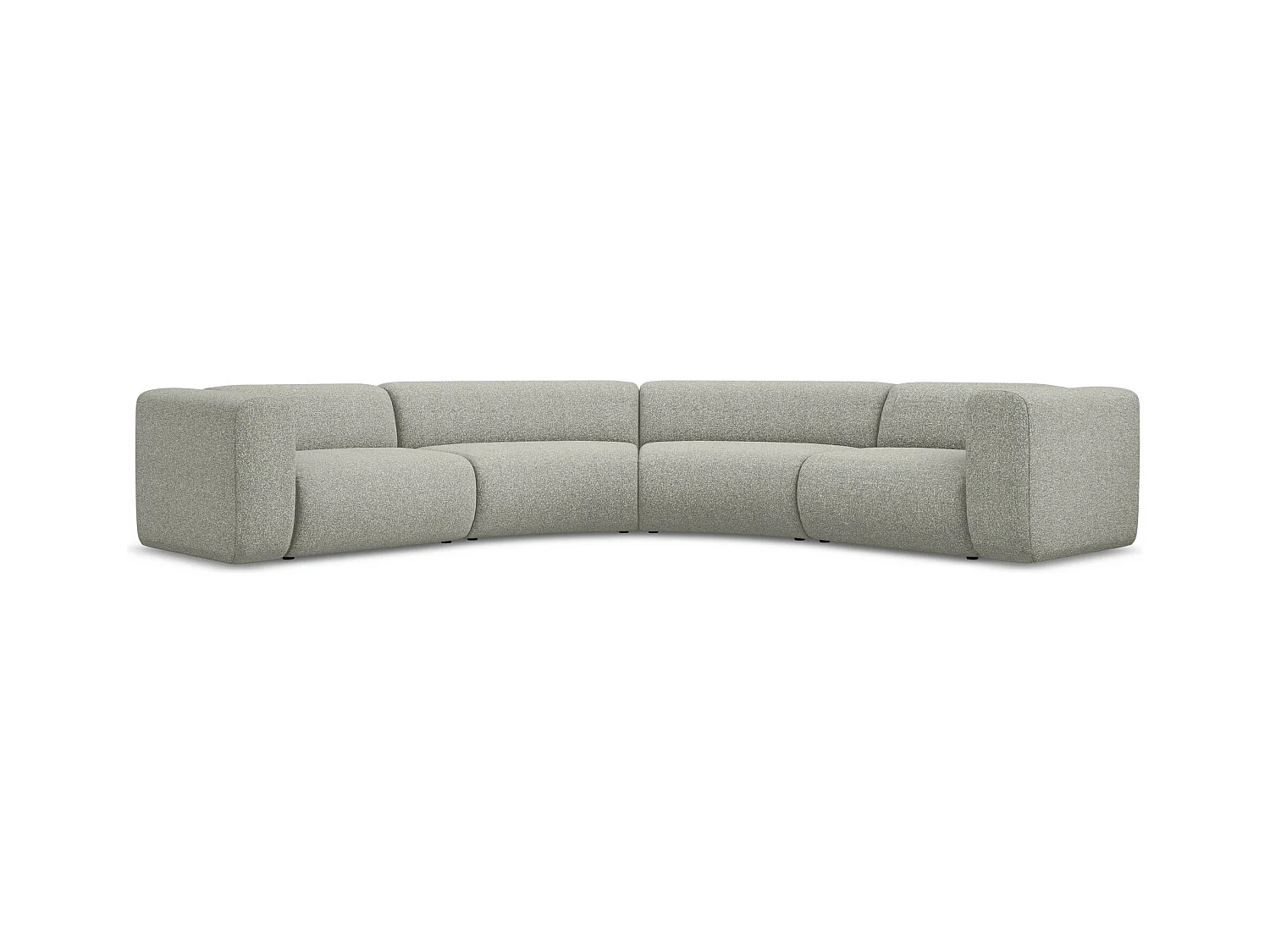 Modulares Ecksofa - - Strukturstoff - Hellgrau - EKAHI