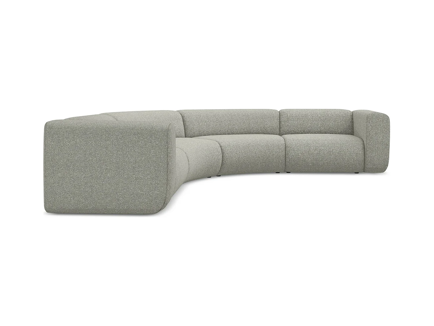 Modulares Ecksofa - - Strukturstoff - Hellgrau - EKAHI