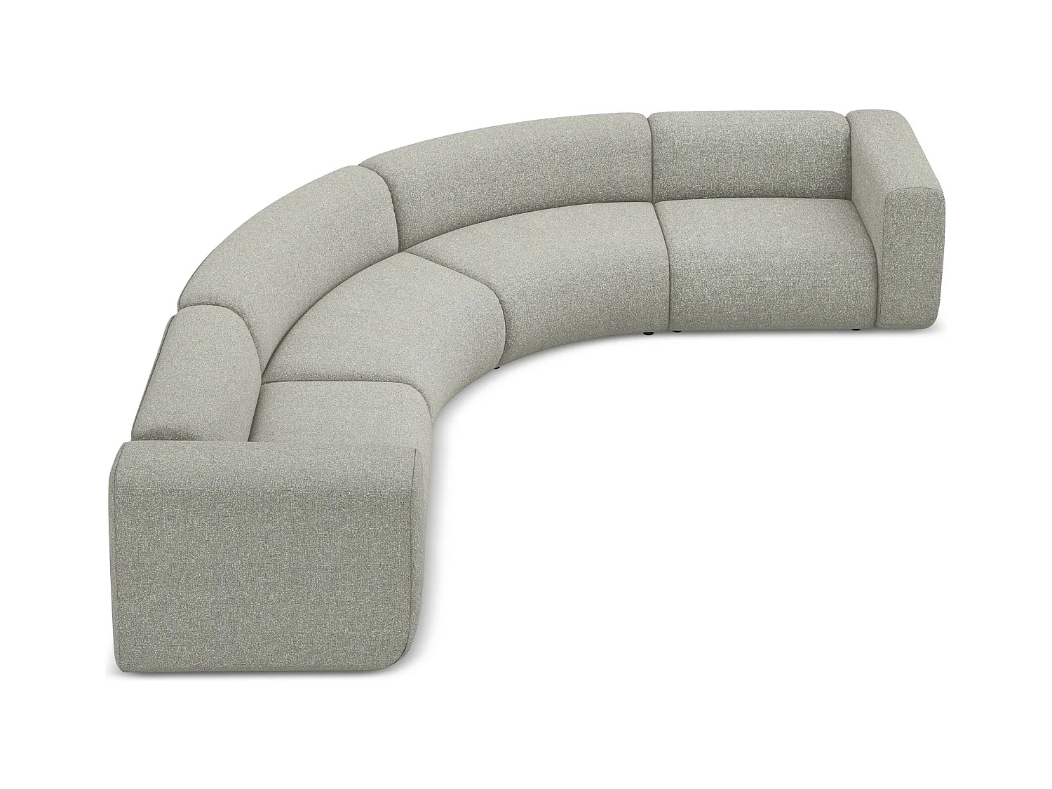 Modulares Ecksofa - - Strukturstoff - Hellgrau - EKAHI
