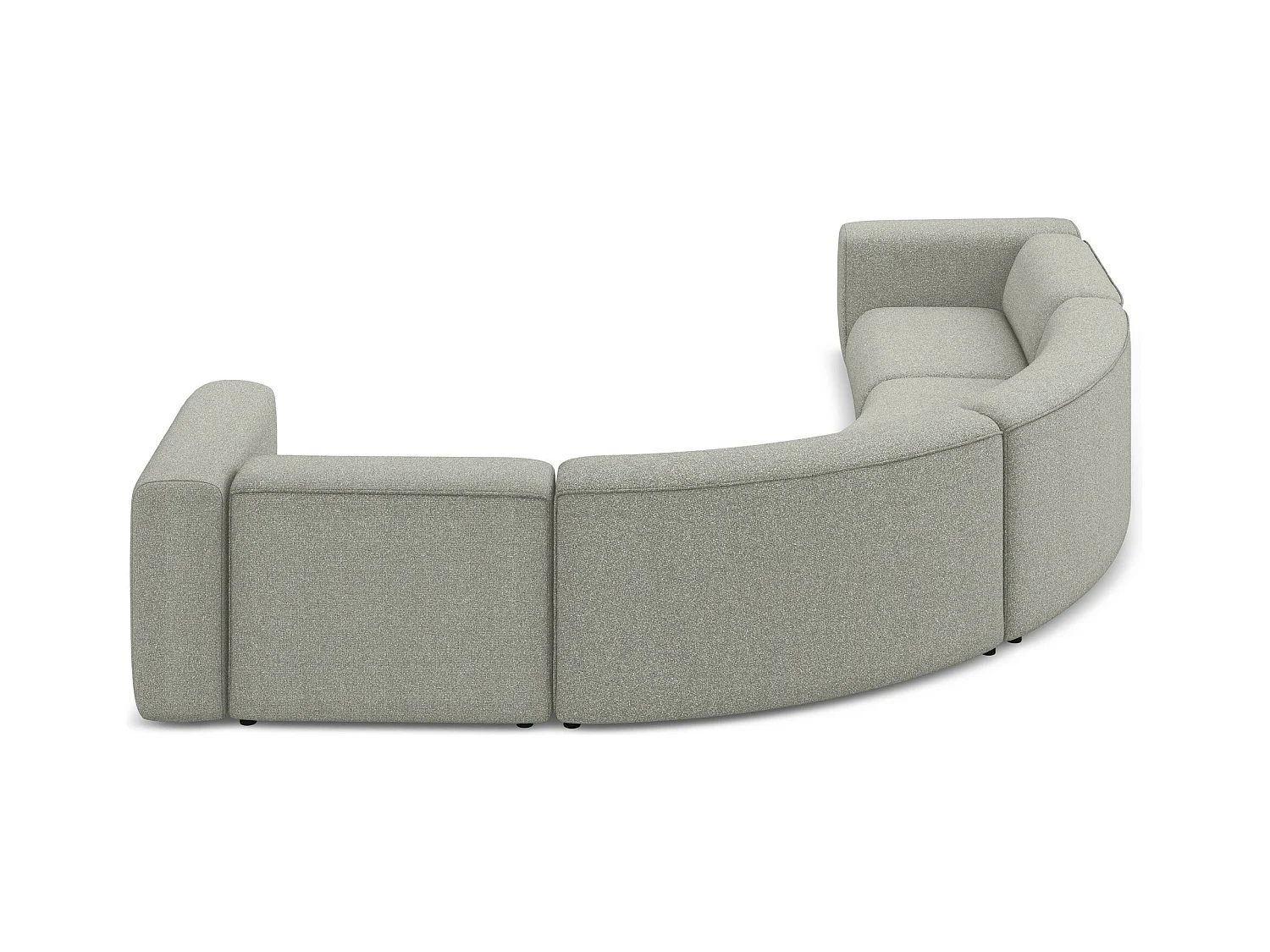 Modulares Ecksofa - - Strukturstoff - Hellgrau - EKAHI