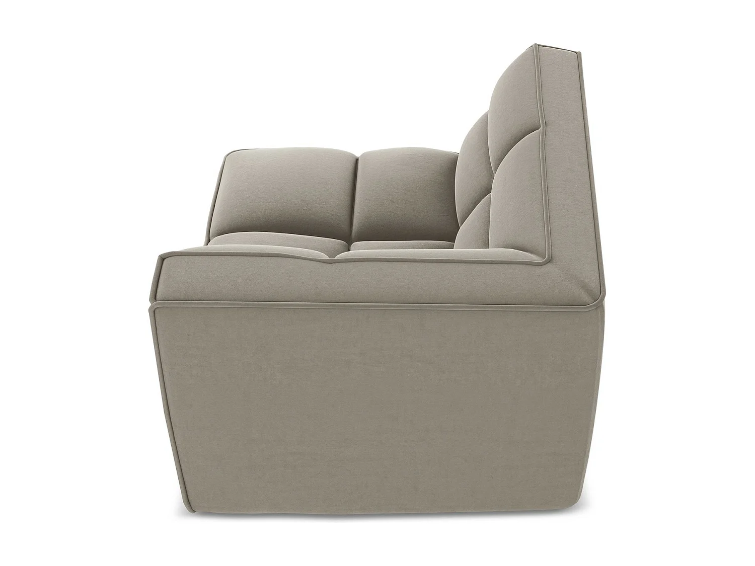 Fauteuil d'angle pour canapé modulable en velours - taupe - KALAI