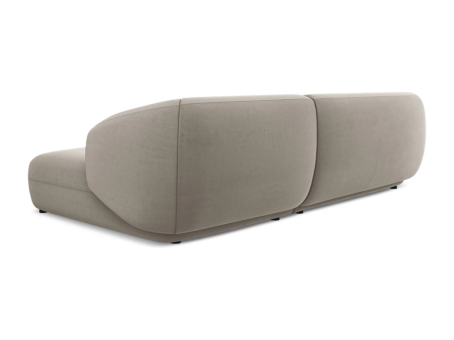 Modulaire hoekbank rechts van taupe velours - MOANA