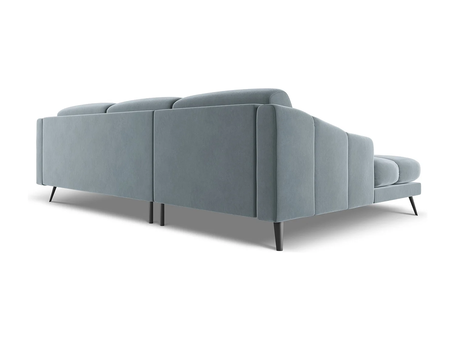 Ecksofa - Ecke Links - Samt - Hellblau - NALU