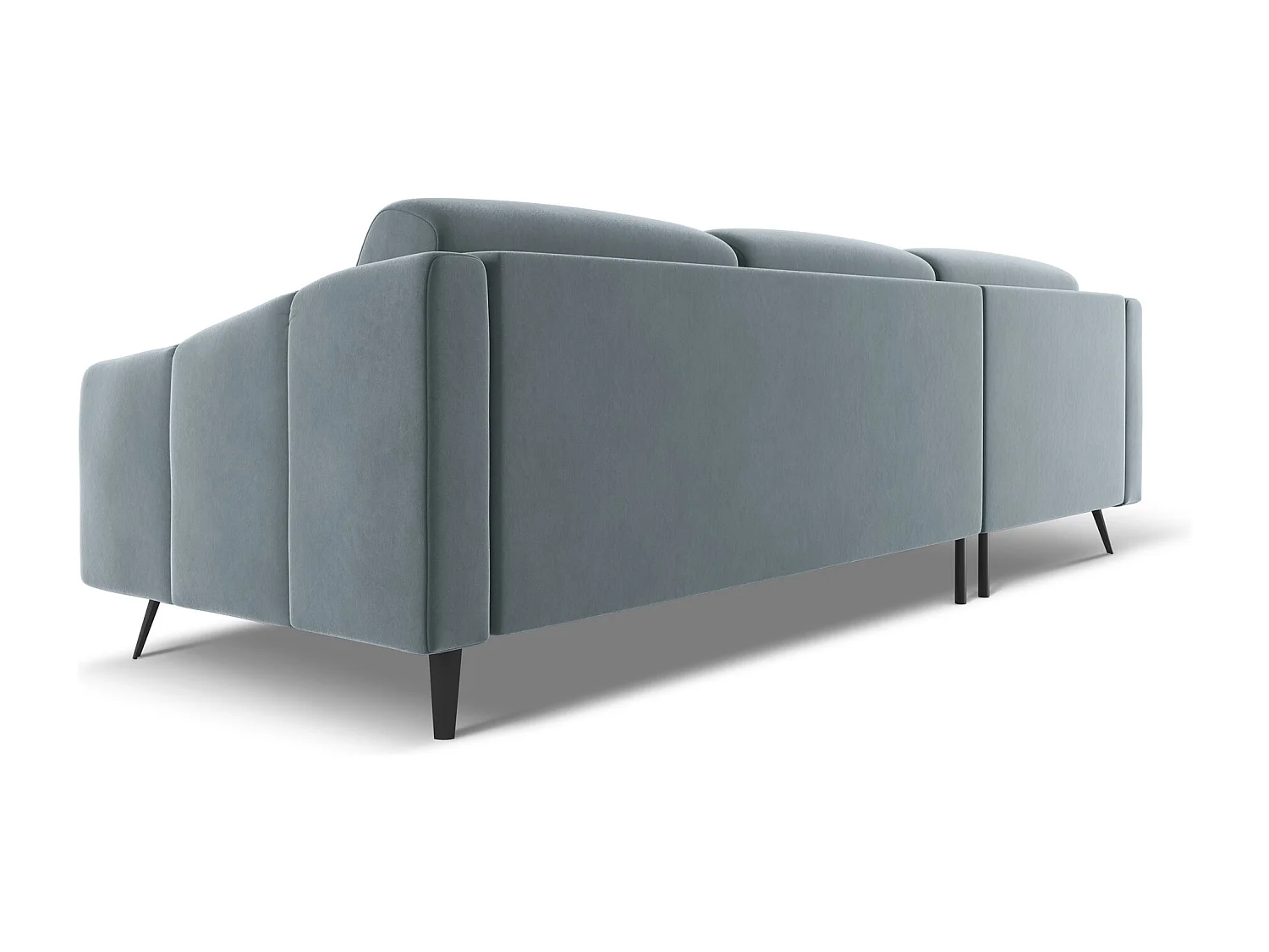 Ecksofa - Ecke Links - Samt - Hellblau - NALU
