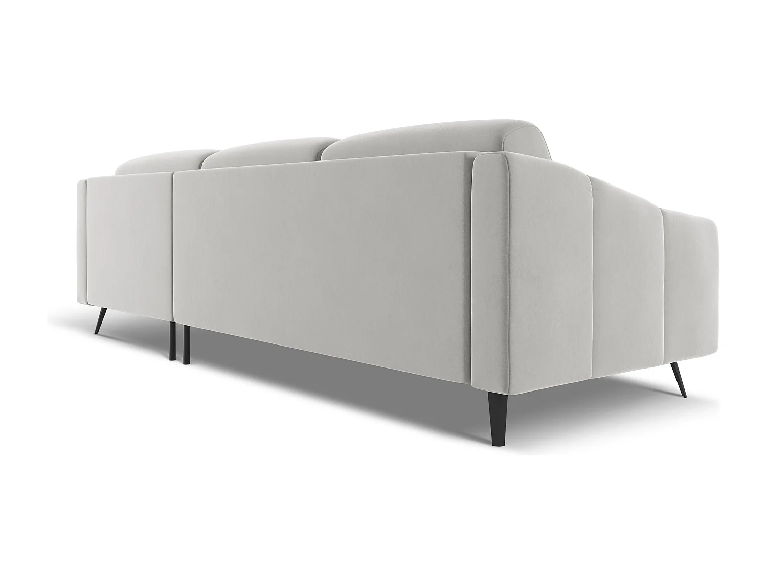 Canapé d'angle droit en velours - argent - NALU