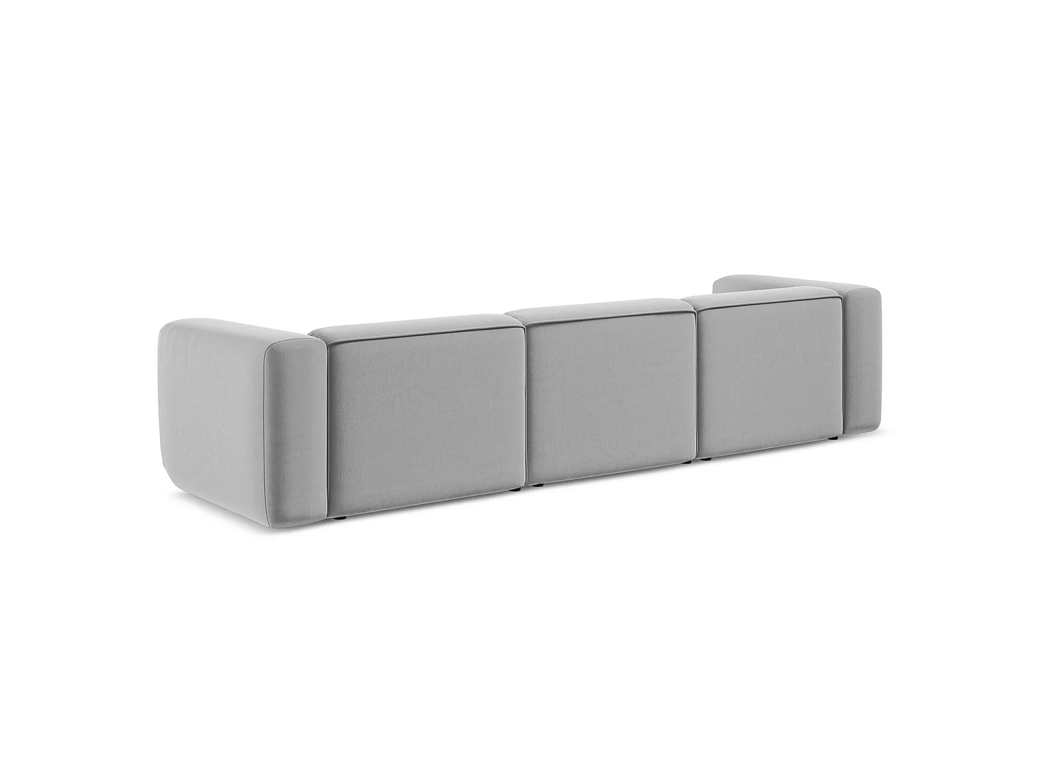 Vierzits modulaire bank van grijs velours - BARI