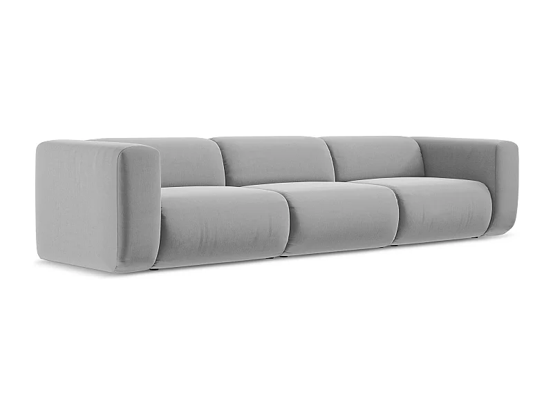 Modulares 4-Sitzer Sofa - - Samt - Grau - EKAHI