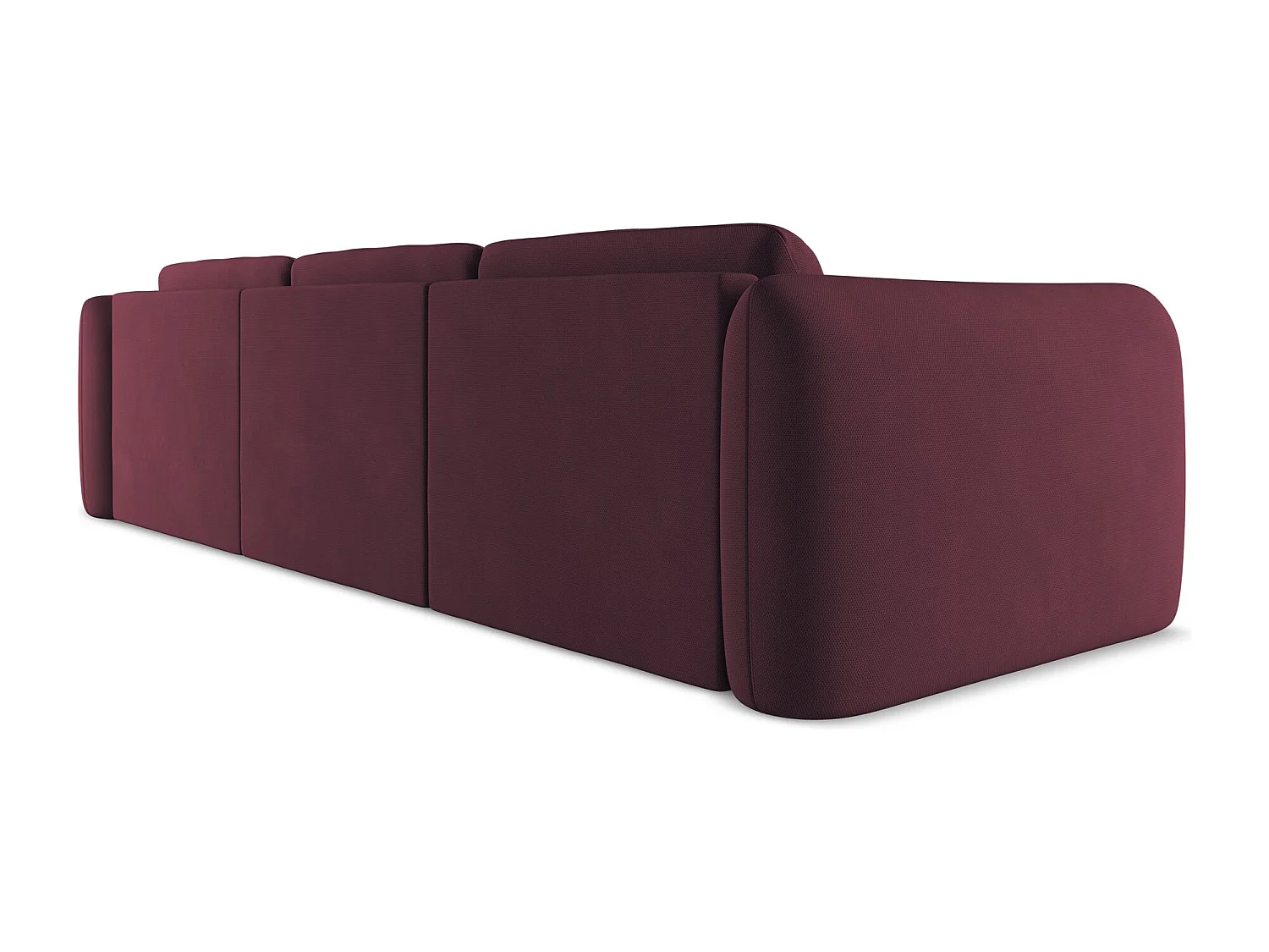 Ecksofa - Ecke Rechts - Chenille - Rotwein - HOKU