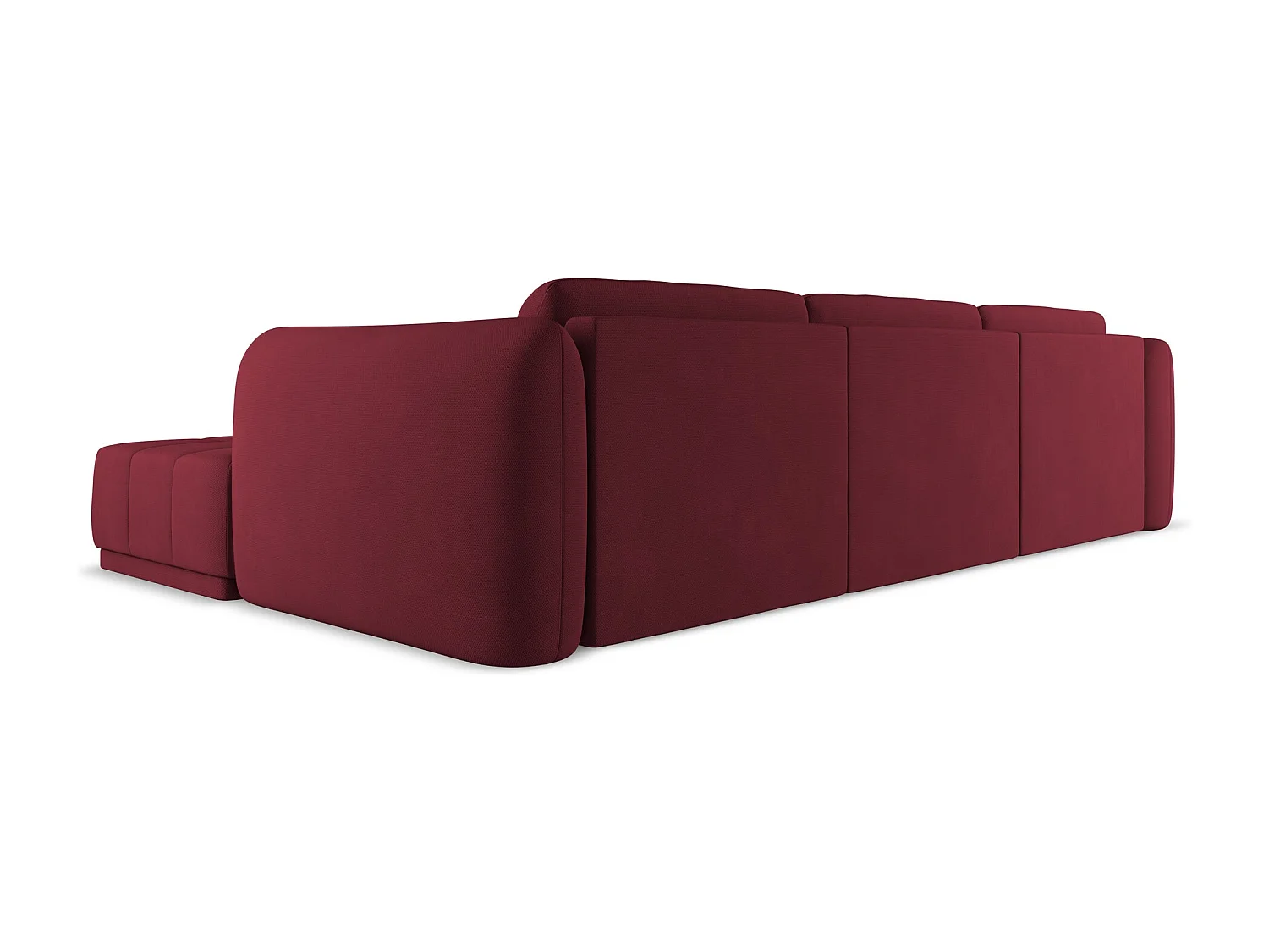 Canapé d'angle droit en tissu chenille - bordeaux - HOKU