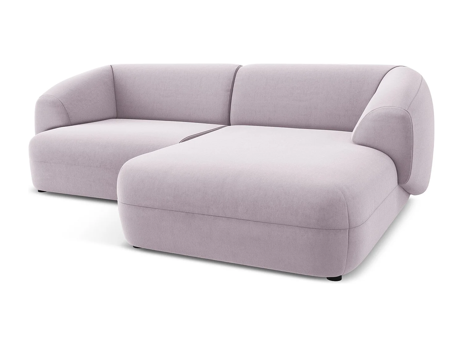 2,5-Sitzer Modulares Ecksofa - Ecke Rechts - Samt - Lavendel - MOANA