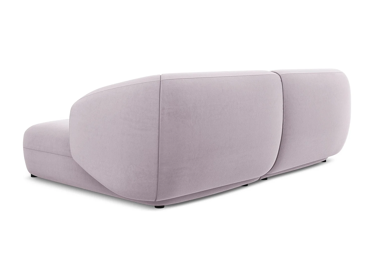 2,5-Sitzer Modulares Ecksofa - Ecke Rechts - Samt - Lavendel - MOANA