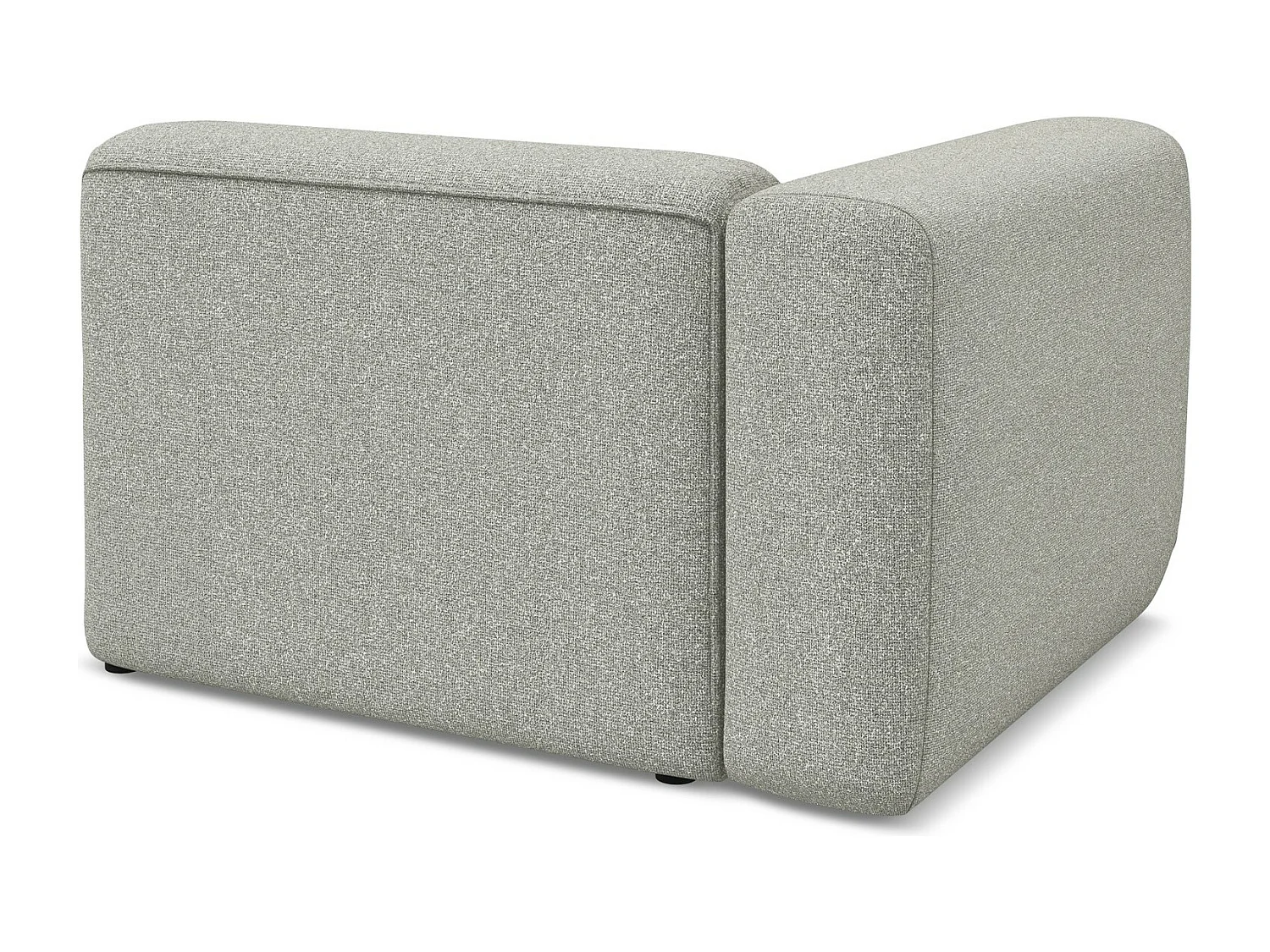 Module avec accoudoirs gauche en tissu texturé - gris clair - EKAHI