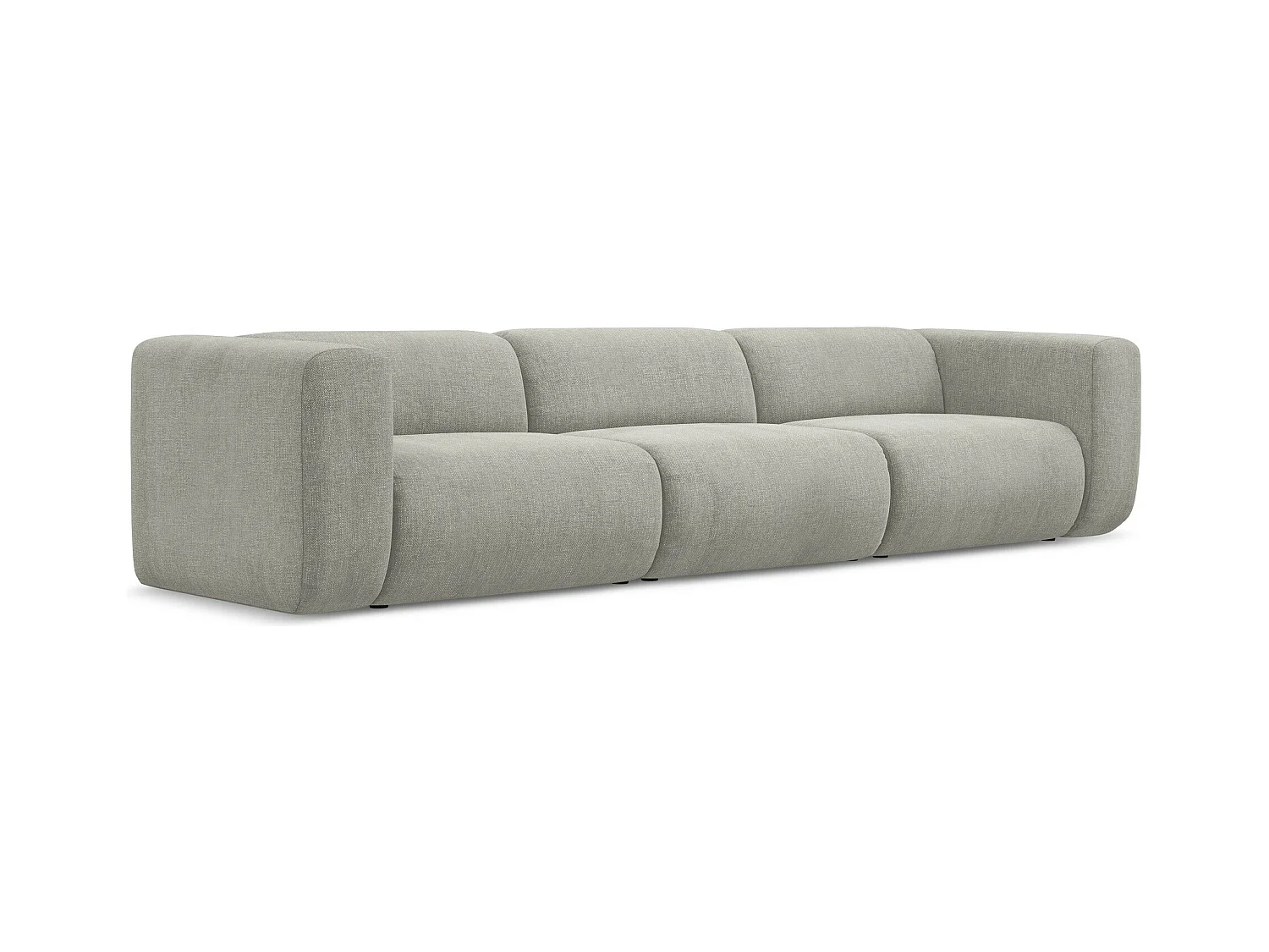 Canapé modulable 4 places en tissu chenille - beige - EKAHI