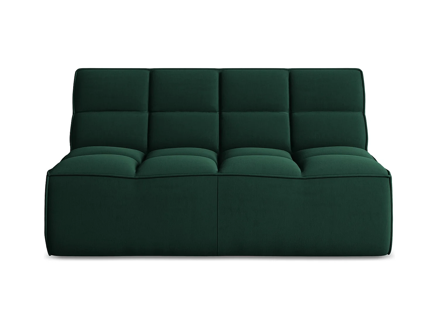 Canapé modulable 2 places en velours - bouteille verte - KALAI