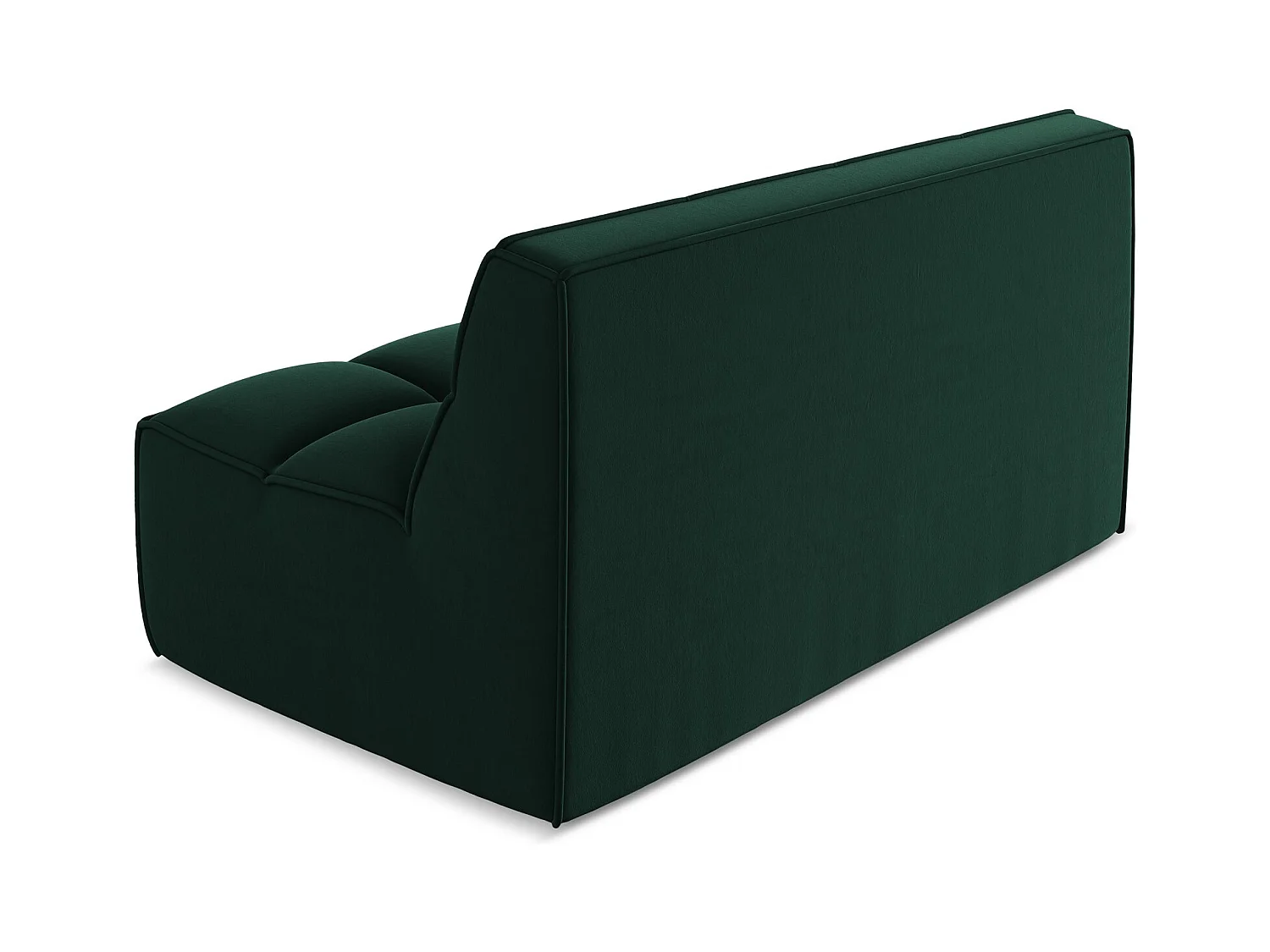 Canapé modulable 2 places en velours - bouteille verte - KALAI