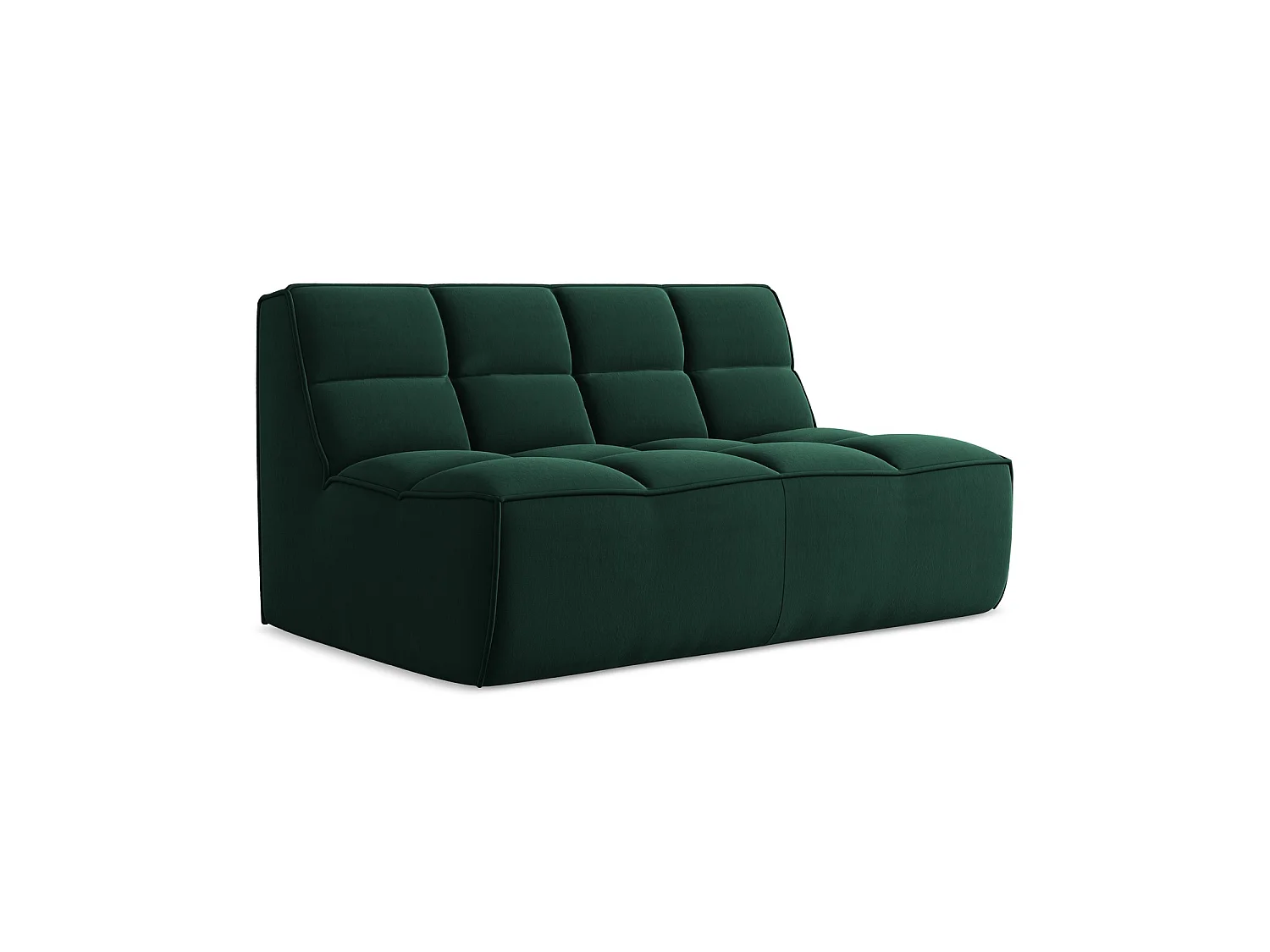 Tweezits modulaire bank van flessengroen velours - BELLUNO
