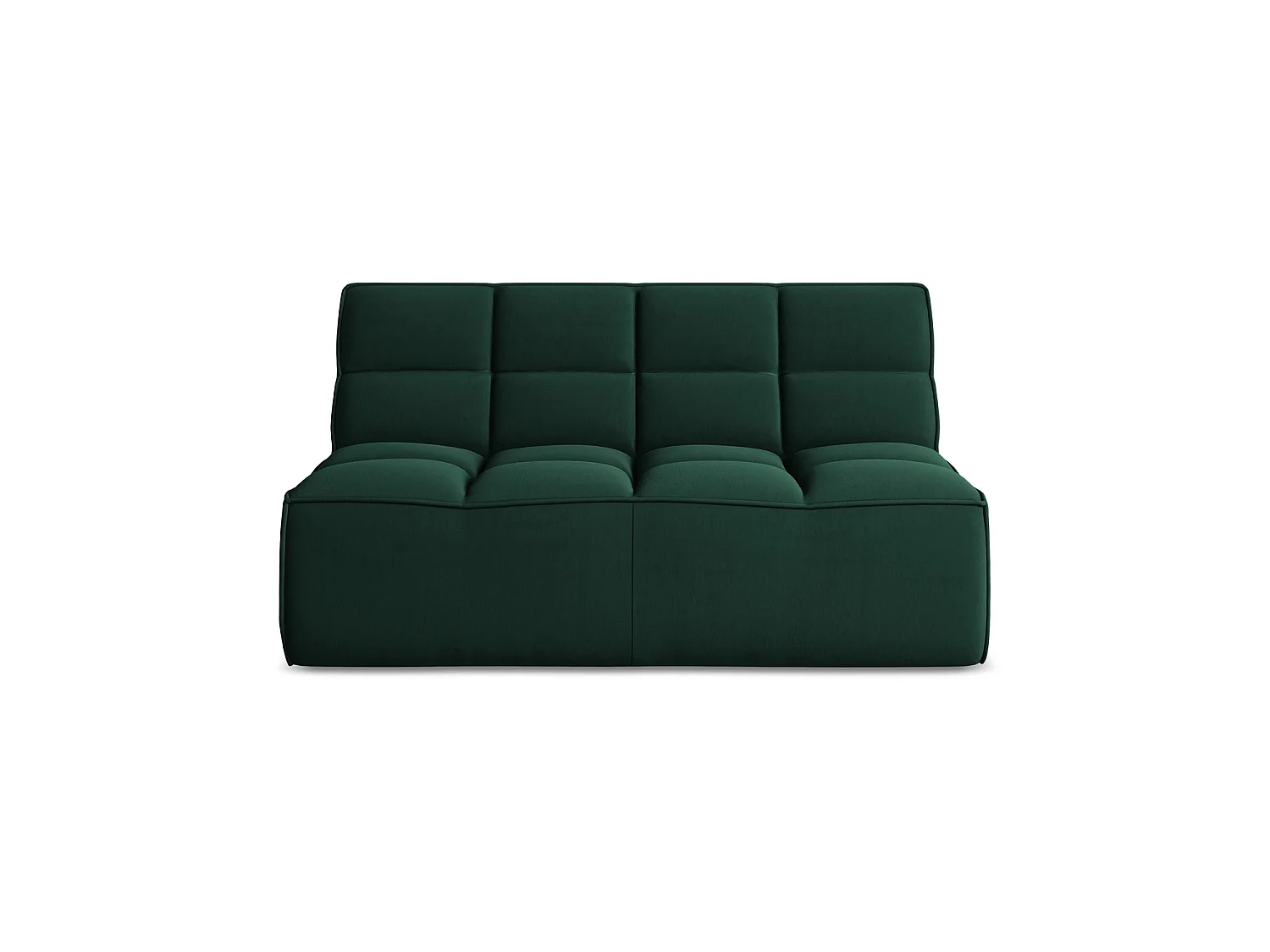 Tweezits modulaire bank van flessengroen velours - BELLUNO