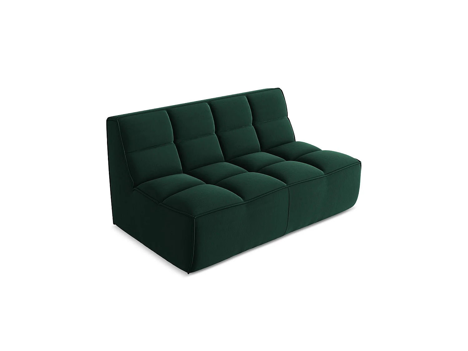 Tweezits modulaire bank van flessengroen velours - BELLUNO