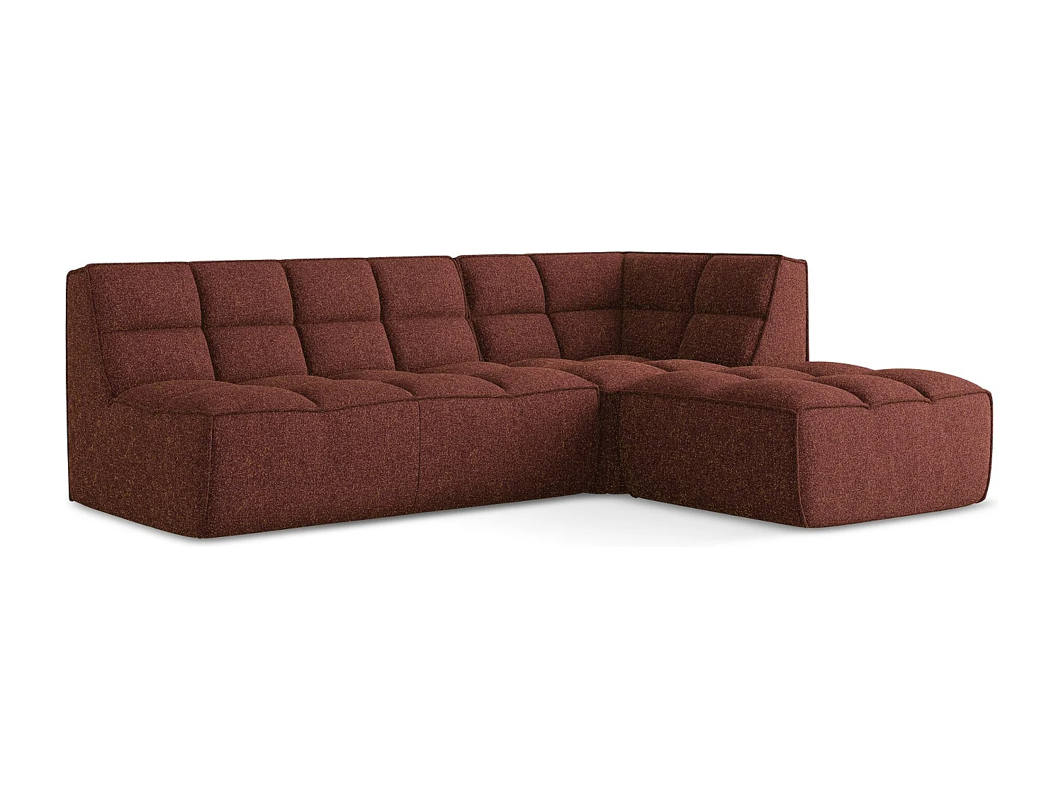 Modulaire hoekbank rechts van bourgondië textuurstof - KALAI