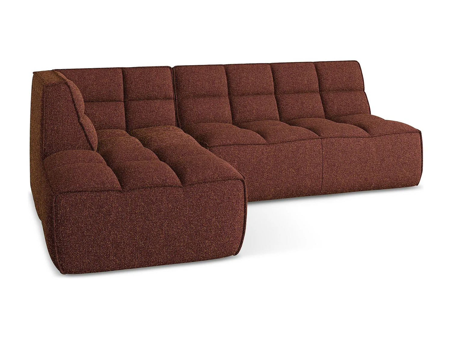 Modulaire hoekbank rechts van bourgondië textuurstof - KALAI