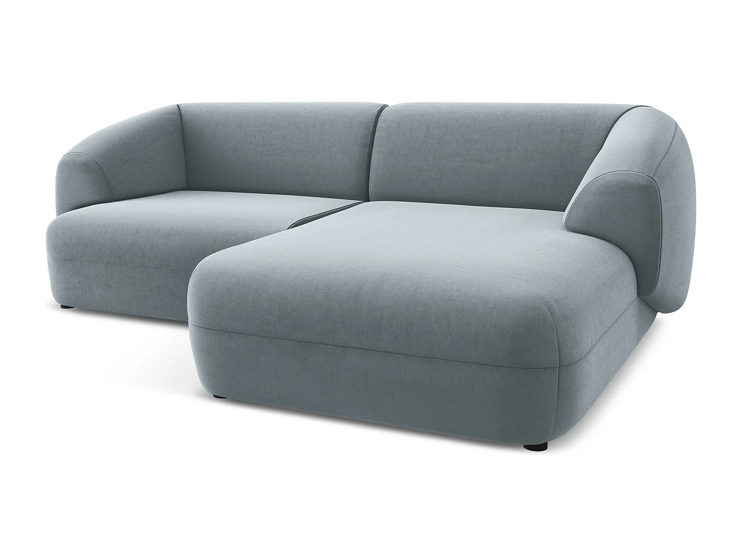 2,5-Sitzer Modulares Ecksofa - Ecke Rechts - Samt - Hellblau - MOANA