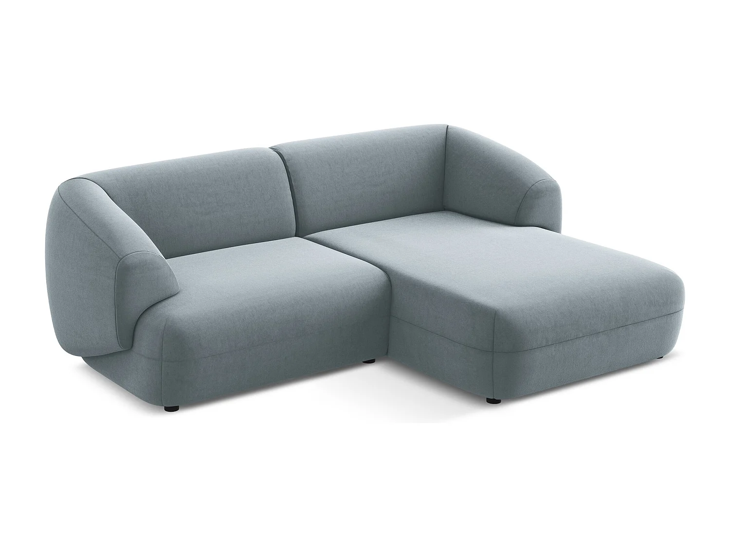 2,5-Sitzer Modulares Ecksofa - Ecke Rechts - Samt - Hellblau - MOANA