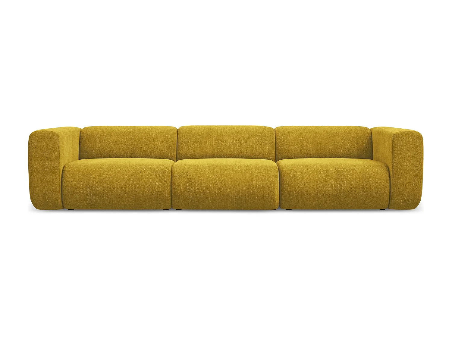 Modulares 4-Sitzer Sofa - - Chenille - Senf - EKAHI