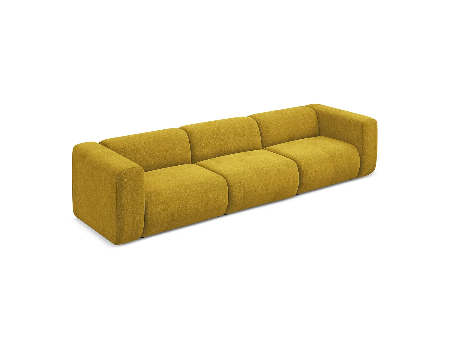 Modulares 4-Sitzer Sofa - - Chenille - Senf - BARI